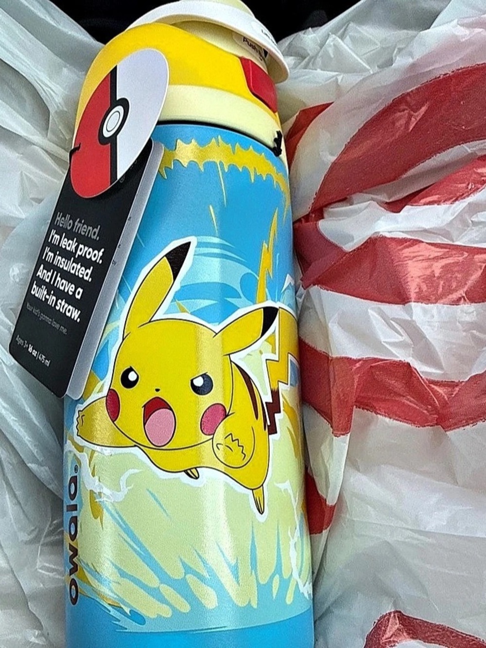 Owala FreeSip Special Edition Pokémon Water Bottle - Pikachu I Choose You